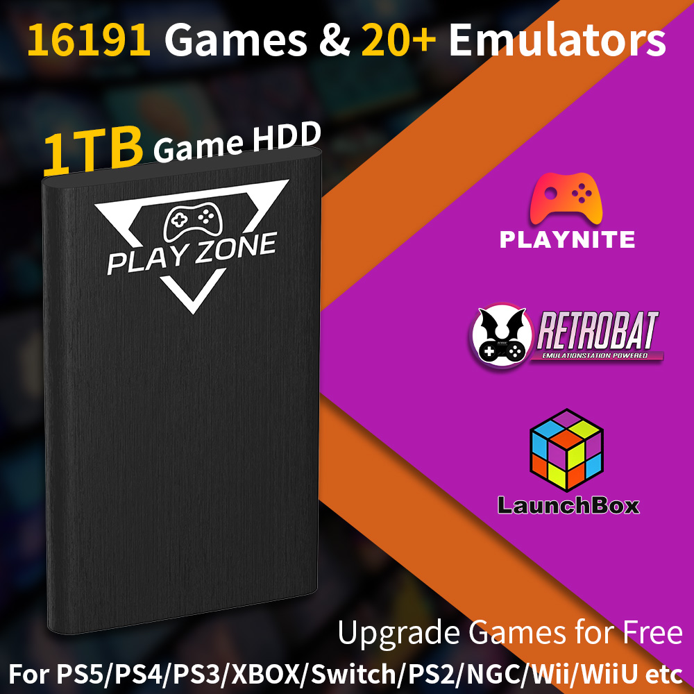 Retro Gaming Emulator Pc - Play Zone 1TB Przenośny Dysk Twardy